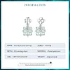 Boucles d'oreilles en argent sterling 925 avec trèfle à quatre feuilles Boucles d'oreilles en verre transparent carré vert clair pour femmes Cadeau BSE745 230620