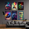 Colorful Punk Canvas Painting Neon Gamer Remote Controller Art Picture Cool Gaming Wall Art Picture For Living Room Home Decor Room Decorative Painting Cuadro w01