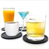 Table Mats Household Silicone Black Drink Coasters Set Of 8 Non-Slip Round Soft Sleek And Durable Easy To Clean Multicolor