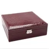 Jewelry Boxes Fashion Jewelry Box With Mirror Leather Jewel Case Double Layers Storage Box Pattern Leather Jewelry Holder For Ring 230620