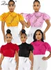 Kvinnors blusar skjortor znaiml elegant kort ärm ihålig ut mesh spets t-shirt ren se genom skörd topp kvinnor sommar sexig nattklubb party blusar j230621