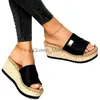 Slippare Womens High Heels Sandal Summer Leisure Wedges Sandaler 2023 Ny utomhus Beac Women Platform Mules Slipper Plus Size 43 J230621