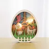 New 2023 Wooden Easter LED Night Light Easter Decoration For Home Rabbit Eggs Flower Ornaments Lamp Kids Gift Favors Party Supplies