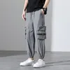 Męskie spodnie cienki lato 8xl joggers plus joggers Ice Silk Cool Casual Sportsła Pockets Cargo Hip Hop Streetwear Man Man Man Man 230620