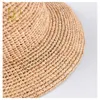 Chapeaux de seau à large bord Chapeaux de seau faits à la main Dames Crochet Chapeau de seau de paille de raphia naturel pour le printemps été Plage Floppy pêcheur Caps 230620