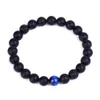 8 mm schwarz matt natürlicher Tiger Augensteinperlen Armbänder für Frauen Männer Yogaschmuck