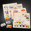 Spela Mats Kids Toys Montessori Träpussel Hand Grab Board Set Pedagogiskt tecknad fordon Animal Puzzles Baby Barn Toy 230621