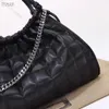 New Top Women's Bag Luxury Designer Handbag Fashion Plaid Chain Tassel Shoulder Bag Versatile in Europe and America Large Capacity Black Drawstring Bags 746210