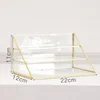 Jewelry Pouches Multifunctional Clear Glass Display Rack Nordic Counter Cosmetics Organizer For Earrings Eyebrow Brush Holder Box