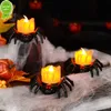 Nouveau 1/3 pièces Halloween araignée LED bougie lumière citrouille lampe pour Halloween fête décoration de la maison ornements maison hantée accessoires d'horreur