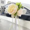 Decorative Flowers 2pc Wedding Car Decor Flower Door Handles Rearview Mirror Decorate Creative Artificial Floral Accessories Marriage Props