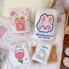 Sacos de armazenamento 5 pçs/lote Saco de plástico Kawaii dos desenhos animados, portátil, transparente, organizador de roupas de viagem, pacote de vedação de roupas