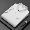 Herren Polos Sommer Atmungsaktive Jacke Luxus Herren Baumwolle Bestickt Business Kurzarm Hemd Einfarbig Revers Männer Casual