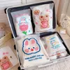 Storage Bags 5pcs/lot Cartoon Kawaii Plastic Bag Portable Transparent Travel Clothes Organizer Pouch Clothing Seal Pack