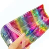 Nowe kolorowe lampy laserowe plastikowe torby Rainbow Holograficzne opakowanie ziplock do organizatora biżuterii