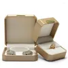 Jewelry Pouches Gift Box PU Leather Boxes For Ring Earrings Necklace Pendant Bracelet Jewel Case Storage