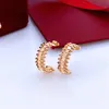 Boucles d'oreilles de luxe en titane et acier pour femmes, exquises, simples, à la mode, bague en diamant C, bijoux pour dames, cadeau, sans coffret