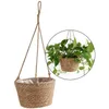 Planters Pots Hanging Planter Straw Rope Woven Wall Hanging Plant Storage Basket Flower Pot Hanger For Wall Decoration Countyard Garden R230621