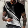 T-shirt a maniche corte con stampa digitale da uomo nuova estate Tendenza moda T-shirt girocollo ampia e versatile