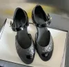 2023 designer luxury retro buckle women's shoe round toe Beach Banquet black white flat ballet shoes fashion versatile size35-41