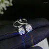 Серьги -грибы Lanzyo 925 серебряный серебро Natuarl Moissanite Diamond Girls День рождения подарок на день рождения