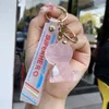 Keychains Trendy Cute Transparent Dinosaur Keychain Creative Friend Gift Key Ring Holder Couple Pendant Jewelry Women Accessories