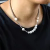 Titanium Steel Pearl Necklace Star Maters Matching Accessories for Men and Women's Fashion Brand Ins Hip Hop Collarチェーンジュエリー