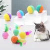 Jouet pour animaux de compagnie chat fournitures balle jouet balle en mousse de Latex avec plume animal de compagnie interactif avec plume grignotage évent élastique chat accessoires