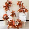 Fleurs séchées rangée de fleurs artificielles décor d'arches de mariage feuilles de palmier vertes fausses plantes forêt Jungle magasin de fête organiser guirlande mur de toile de fond