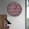 Wall Clocks Striped Ethnic Style Clock Modern Design Living Room Decoration Kitchen Mute Watch Home Interior Decor