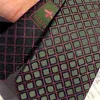 2024 Designer Stripe Broidered Ties Army Green Men Silk Tie Business Casual Fashion High Quality Bow Ties