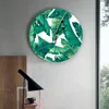 Wandklokken Groene Tropische Plant Palmbladeren 3D Klok Modern Design Woonkamer Decoratie Keuken Kunst Horloge Home Decor