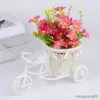 Planters POTS 1st Cykel Dekorativ blomkorg Plast Tricycle Cykel Design Blomma Korg Lagring Party Decoration Pots Birthday Present R230621