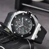 남성 완전 기능성 손목 시계 석영 운동 남성 시간 시계 시계 고무 밴드 사파이어 유리 reelogio masculino wristwatch