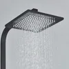 Pommeaux de douche de salle de bains Robinets thermostatiques noirs Écran d'affichage numérique Mélangeur à froid Systèmes de bain Tête de pluie avec robinet de bidet 230620
