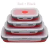 Bento Boxes 4pcsset Rettangolo in silicone Lunch Box Pieghevole pieghevole Contenitore per alimenti Ciotola 3005008001200ml per stoviglie 230621