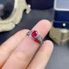 Cluster Rings Natural Ruby Ring Refined Luxury Jewelry For Men And Women Fashion Fall Wedding Engagement S925 Sterling Silver