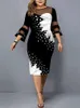 Plus size Dresses Lace Dresses Plus Size Woman Casual Flower Print Mesh Midi Lace Sleeve Party Christmas Dress For Year Clothing 230620