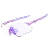 Lunettes de plein air Kapvoe Violet Pochromic Lunettes de soleil pour la course à pied Hommes Lunettes de sport Bleu Marathon Vélo Montagne Vélo Lunettes Élégant 230620