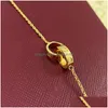 Charm Bracelets Love Bracelet Designer Double Rings Fashion Jewelry Titanium Steel Sier Rose Gold Circle Crossed Chain Diamond Drop D Dhbmr