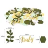 Nuovo 100Pcs Baby Shower Paper Coriandoli Green Leaf Table Scatter Kids Wild One Jungle Birthday Party Decoration Gender Reveal Supplies