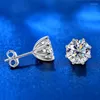 Stud Oorbellen Luxe 925 Sterling Zilveren Vrouwen 2.0ct D Kleur Moissanite Voor Bruid Fonkelende Bruiloft Sieraden Gift