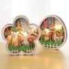 Nouveau 2023 En Bois De Pâques LED Night Light Décoration De Pâques Pour La Maison Oeufs De Lapin Fleur Ornements Lampe Enfants Cadeau Faveurs Articles De Fête