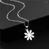 Pendant Necklaces Sunflower Necklace For Women Gold Color Stainless Steel Choker Birthday Gift Boho Jewelry 2023
