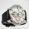 Nowy Miglia Mens Quartz Ruch Casual Watch White Tarf and Black Rubber Band Date Mens Sport WIDZA 277Z