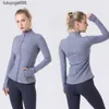 New 23ss Women Yoga Jacket Clothes Top Slim Yoga-Running Fitness Zipper Stand Collar Fit Manica lunga Allenamento sportivo lululemens Womens Yoga Jacket