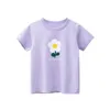 T shirts Summer Cotton T Shirt 2 8T Toddler Kid Baby Girls Clothes Short Sleeve Infant Top Cartoon Flower Print Tee Childrens Tshirt l230620