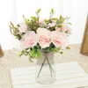 Dried Flowers Summer Artificial Spring Camellia Family Dining Table Plant Wedding Bride Holding Bouquet Party Scene Silk Decoration
