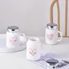 Tasses HF Logo personnalisé tasse en céramique tasse miroir créatif avec couvercle amoureux publicité Promotion cadeau de mariage