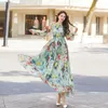 Plus Size Women Clothing Dress Tropical Print Bow Front Belted Tube Dress Bohemian